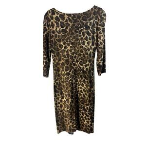 Vintage Chetta B Cheetah Print Mini Dress Size 6 Indie Sleaze Y2K Animal Print
